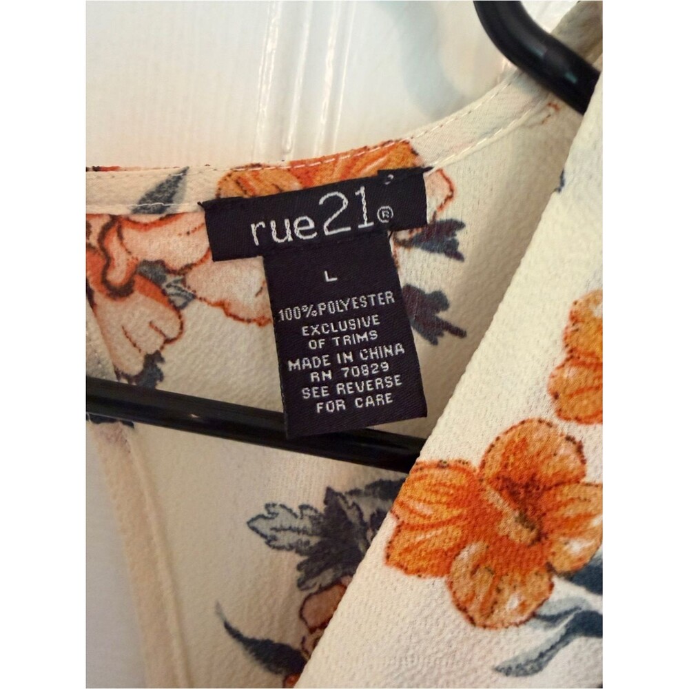 Rue21 Cream Floral High-Low Maxi Dress with Shorts - Size L - Picture 6 of 6